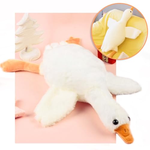 Zaloife Gans Kuscheltier Weiß, Plüschtier Große Ente 50 cm, Stofftier Gänse, Plüsch Gans Kissen Puppe Geschenk