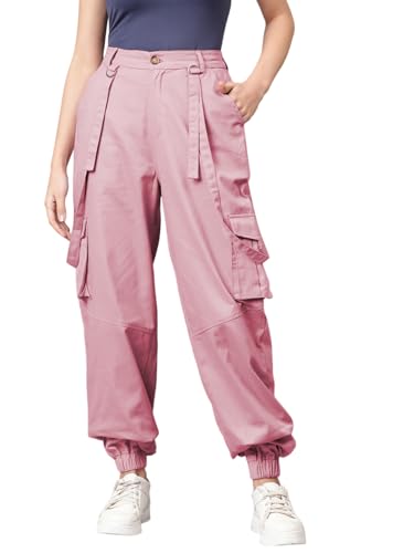 Image of KOTTY Women's High Rise Relaxed || Straight || Joggers Fit Cargo's for Pants || Trousers
