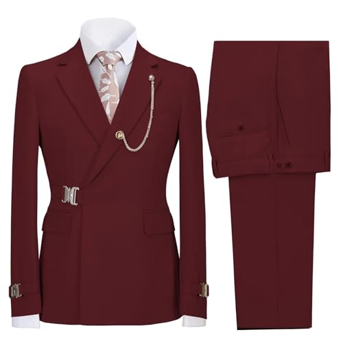 Netsky 2 Piece Slim Fit Suit Notch Lapel Formal Business Wedding Prom Groomsmen Tuxedo Suits for Men