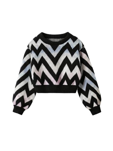 Image of SHENHE Girl's Lantern Sleeve Crop Sweater Cute Knit Crop Pullover Tops