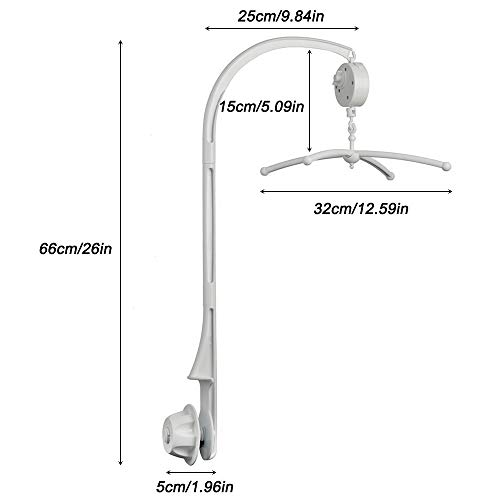 AFUNTA 26 Inch Baby Crib Mobiele Bed Bell Houder Muziek Box Houder Speelgoed Decoratie Hangende Arm Beugel Baby Bed… - Afbeelding 4