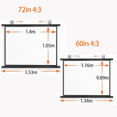 Pantalla Manual Retráctil de Proyección 72in 4:3 miniatura 2