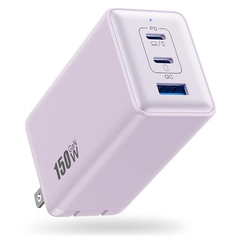 Image of 150W USB C Charger Block,GaN III Compact Foldable Wall Charger 3 Port Fast Charging Station,PD QC PPS Portable USB C Hub 100W Laptop Adapter for MacBook Pro /Air,iPad,iPhone 16 /Pro,Galaxy S24,Dell etc