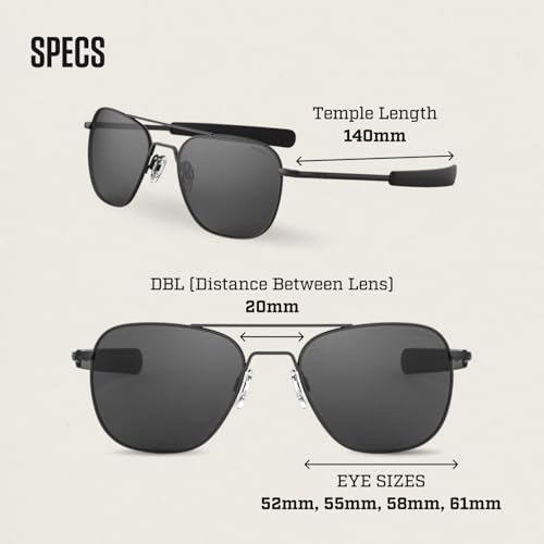 Image of Randolph Eyewear Classic Aviator Sunglasses for Men and Women - Aviator Glasses Non-Polarized and UV Protection Sunglasses