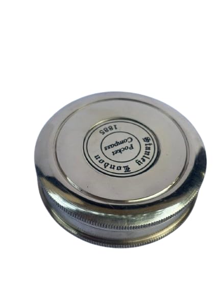 Vintage Brass Pocket Transit Compass with Engraved Robert Frost Poem for Travelers, Writers, and Adventure Outdoor for Camping-image-8