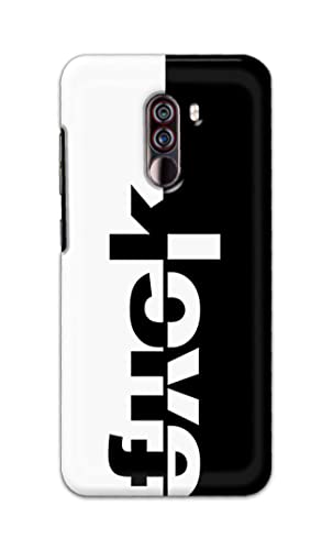 Image of PRINTFIDAA One Words Fukc Love Creative Art Innovative Wonderfull Printed Designer Hard Case for Poco F1, Pocophone F1 Back Cover -(e) RPM1003
