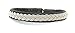 Lapland Sami Handmade Bracelet In Reindeer Leather And Braided Silver/Pewter Thread, Thin Style, Simple Braid, Traditional Bracelet Made To Order, Reindeer Antlers Button.