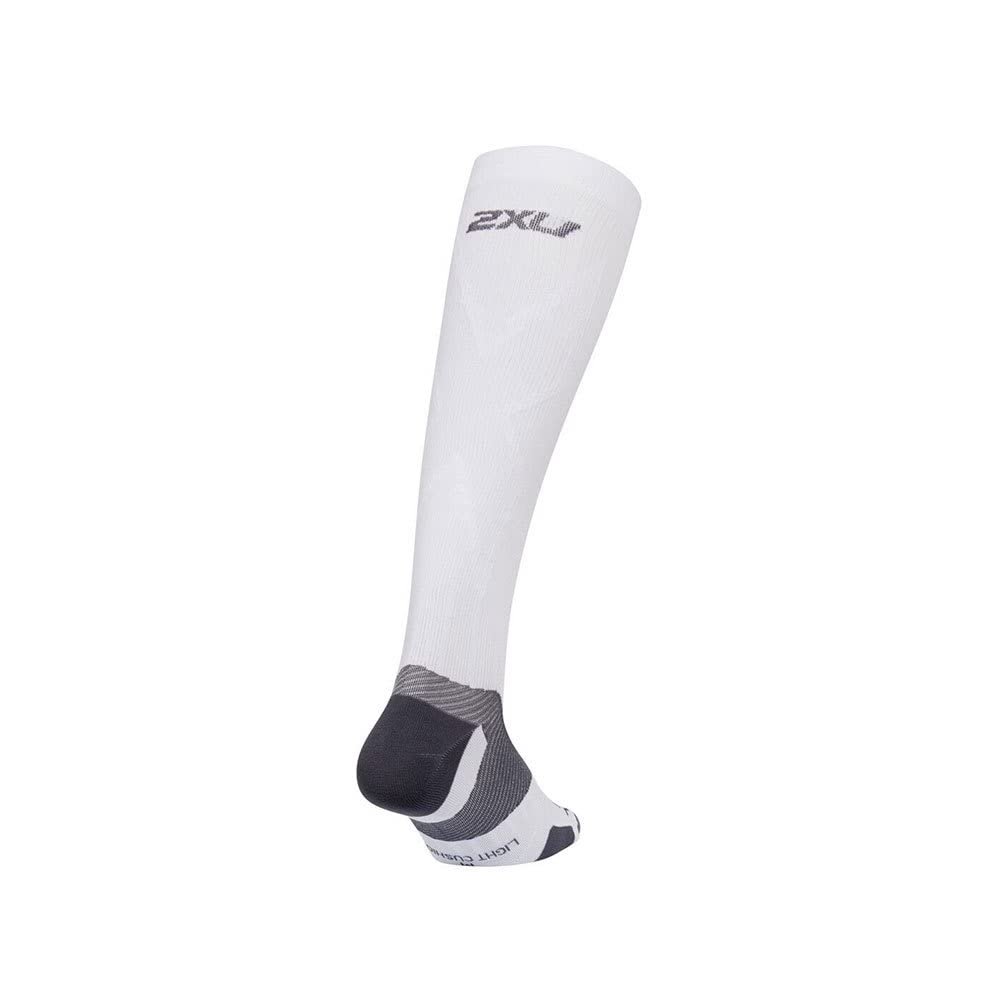 2XU Vectr Full Length Sock, White/Grey, Small