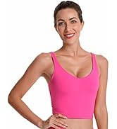 Sunzel Workout Tank for Women, Longline Padded Sports Bra Cute Crop Active Tops, Athletic Running...