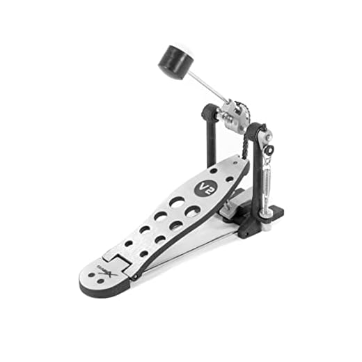 Pedal de Bombo PD-100-V2 modelo de doble tubo, negro rugoso