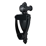 Elfthloo 5 Inch Door Knocker with 180 Degree Peephole Viewer, Perfect for Front Door Security - Zinc Die-Cast Construction for Front Door, 1 Pack Matte Black