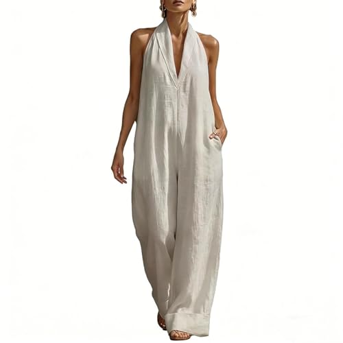 Mono de lino para mujer holgado y fresco para combatir el calor del verano
