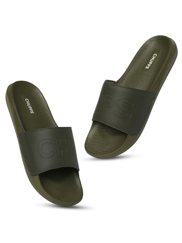 Image of CHUPPS Pure Black Drift Orthopedic Slippers | Soft Footpharma Footbed | Breathable Ventilation Holes | Lightweight Flip Flops | Anti-Skid Chappals for Everyday For Mens
