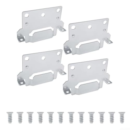 Paquete de 4 placas de soporte de marco de cama resistentes, soportes de montaje de metal 116791 para reparación de muebles Hemnes Malm Brimnes