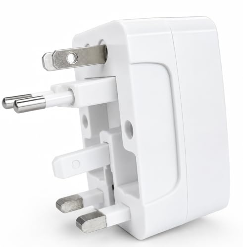 Image of Universal Travel Adapter with Surge Protection, Multiple Plug Types, Compatible with 150+ Countries, Compact and Lightweight