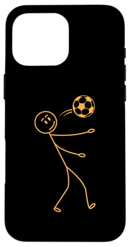 サッカースティックフィギュアサッカー選手 - 面白いサッカー スマホケース iPhone 16 Pro Max 用