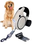 🐾FÁCIL CON UN BOTÓN DE CONTROL (GATILLO) Y FRENO / BLOQUEO  - Presione el gatillo para elegir la posición del interruptor de bloqueo/desbloqueo, deslicelo hacia arriba para bloquear la correa. Nuestro sistema de bloqueo confiable le brinda un control total que permite la retracción instantánea de su perro cuando sea necesario. Simplemente sujete la correa por el asa y retrae el mecanismo