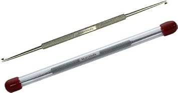 DOUBLE-SIDED SPRING HOOK IN CASE. TOOLS for WOODWIND REPAIR. SAXOPHONE, FLUTE, CLARINET, Large Tip