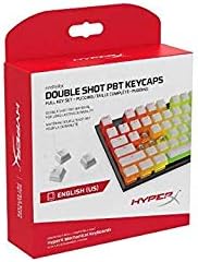 HyperX Double Shot PBT Keycaps - 104 Mechanical Keycap Set - White & White Pudding - Durable - HyperX Mechanical Keyboard Compatible - OEM Profile - 2 Year Warranty (HXS-KBKC4)