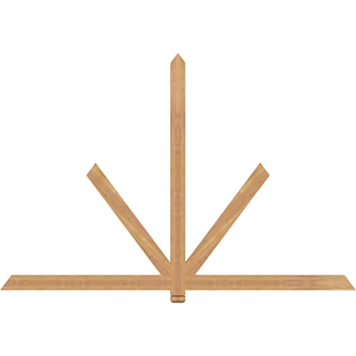 Ekena Millwork 84"W x 56"H x 1 1/2"D x 3 1/2"F, 16/12 Pitch, Kennewick Smooth Timber Gable Bracket, Western Red Cedar