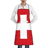 Doux au toucher : les tabliers à imprimé drapeau suisse pour femme avec poche sont fabriqués en polyester, ce qui est plus doux que le coton et le lin et plus durable que le pur coton, apportant une expérience de port légère et confortable lors d'un usage quotidien