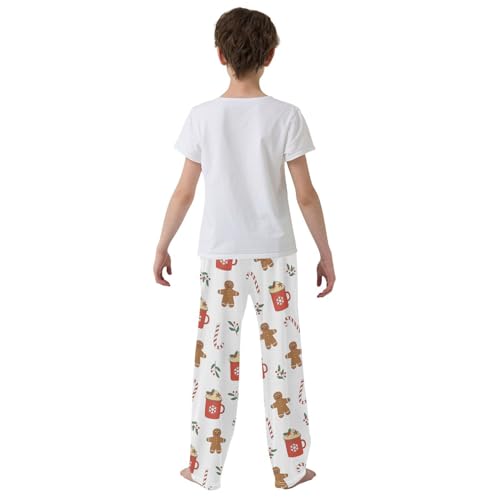 Boys' Pants Christmas Cup Gingerbread Man Candy Long Bottoms Jogger Pants Elastic Waist Trousers with Pockets S-XL3