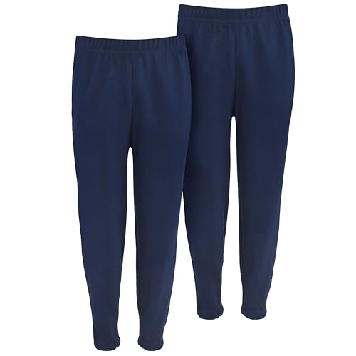 Ideal Uniform Cotton Sweatpants, Active Jogger Pants, Unisex School Uniform, Fleece Lined Navy Blue Joggers for Boys & Girls