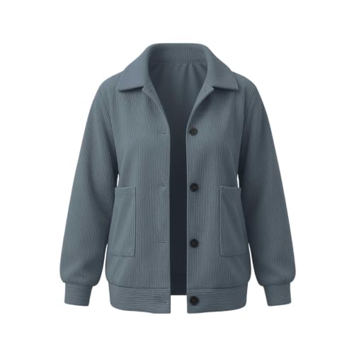 Gumipy Corduroy Jacket Women Button Down Casual Collared Shirt Crop Coats - image 7
