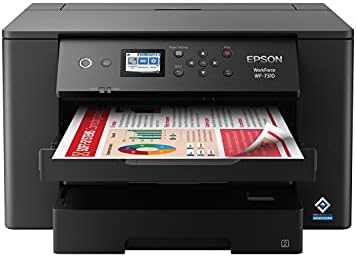 Epson Workforce Pro WF-7310 Wireless Wide-Format Printer with Print up to 13" x 19", Auto 2-Sided Printing up to 11" x 17", 500-sheet Capacity, 2.4" Color Display, Smart Panel App, Medium,Black