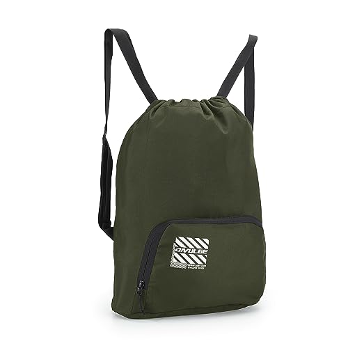 Image of DIVULGE Drawstring Polyester Multi Utility Drawstring Backpack (Beige, 16 L), 24 x 22 x 2 Cm