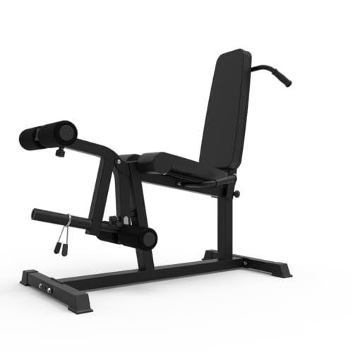 Bad Company Beinstrecker Beinbeuger Gerät schwarz I Oberschenkeltrainer Beintrainer für Zuhause kompatibel mit Hantelscheiben 30 mm und 50 mm I Beine Fitnessgeräte für Zuhause I BCA-145/B