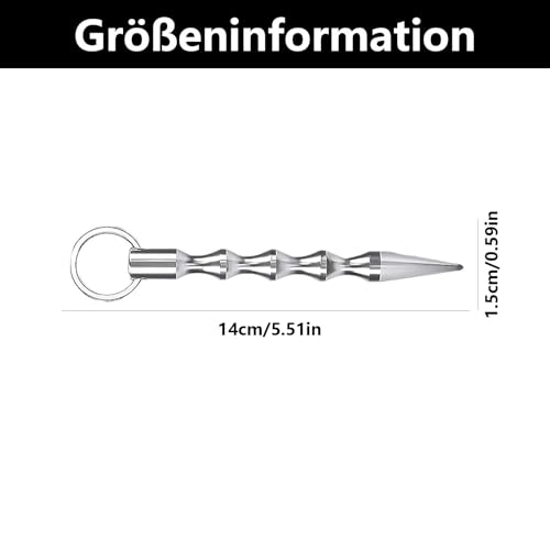 YUGUOLAN 2 Stück Selbstverteidigung Frauen, Kubotan Selbstverteidigung, Selbstverteidigung Waffen Legal, Schlüsselanhänger Verteidigungs Waffen, Für Frauen, Kleine Waffen (Schwarz, Silber)