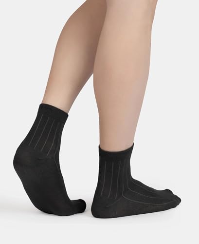 Jockey 7398 Men Bamboo Fiber Ankle Socks (4-Way Stretch, Gun Metal - Image 4