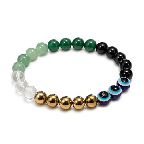 Image of Udhar Mukti Bracelet | Freedom from Debt & Liabilities | Hematite, Clear Quartz, Green Aventurine, Green Jade, Black Tourmaline | Temple Blessed & Energized | For Men & Women | Certified Natural Crystals