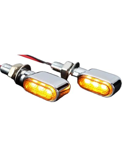 UUIUYGH frecce moto Per Accessori Moto 2X Cromato Moto Lampeggiatore LED Indicatori Di Direzione Luci A LED frecce moto omologate(Chrome)