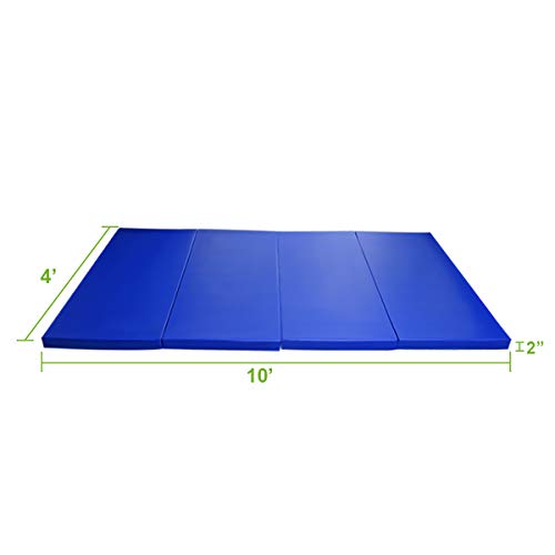 image for Geniqua Gymnastics Mat 4'X10'X2 Folding Stretching Mat Fitness Home Wo