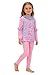 Hansber Kids Girls 2 Pieces Long-Sleeve and Long-Pant Full Coverage Swimsuit Ruffle Trim Design Top and Pants Set Purple 8-9 Years