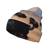 Strickmütze - Wintermütze mit Büffelplain-Druck, warme Totenkopfmütze, perfekt für kaltes...