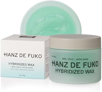 Hanz de Fuko Hybridized Wax – Premium Men’s Hair Styling Wax for a Medium Hold, Satin Shine Finish – Perfect Product for Medium Length Hairstyles, Works for All Hair Types – 2 oz, Travel Size