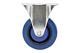 Shepherd Hardware 9261 4-Inch Rigid Caster, Elastic Blue Rubber, 265-lb Load Capacity