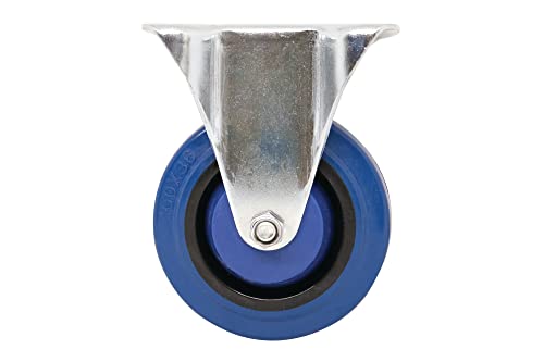 Shepherd Hardware 9261 4-Inch Rigid Caster, Elastic Blue Rubber, 265-lb Load Capacity