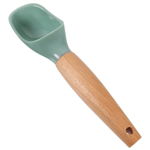 MUELODSIC 2 piezas Cucharas para Helado Ergonómicas de Madera Multiusos para Bolas de Frutas Melón y Postres Duraderas y Cómodas para Cocina y Heladería