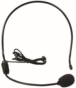 A wired headset microphone, likely included with the speaker for voice input.