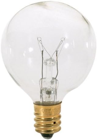 Satco S3844 - Bombilla G12.5 con base de candelabro de pera de 120 V, paquete de 5 unidades transparente