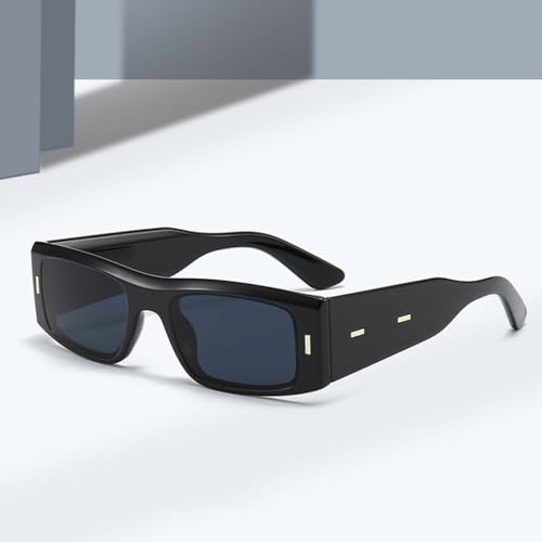 Lunettes de soleil bleu rétro à rivets style tendance UV400