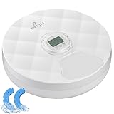 AUPETM Automatic Cat Feeder Wet Food - Automatic Pet Feeder 6 Meals Cat Food Dispenser with 2 Ice Packs, Cordless Auto Feeder for Cats Small Dogs - First Meal with Cover(Batteries Not Included)