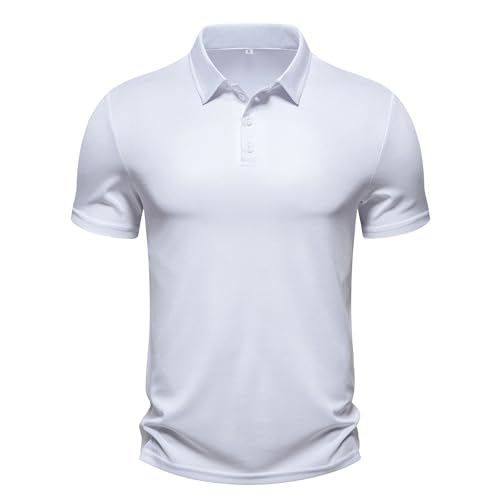 Men's Polo Shirts Summer Short Sleeve Golf Shirt for Men 3 Button Collar T-Shirt Dry Fit Casual Work Athletic Tee Shirts