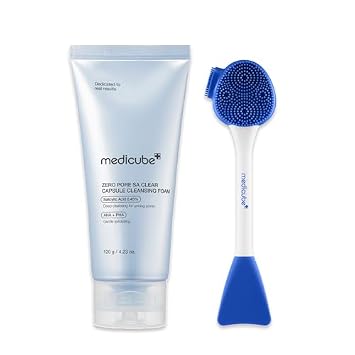 medicube Zero Capsule & Pore Brush Set Zero Clear Blue Capsule Facial Deep Cleanser and Multi Pore Brush & Mask Applicator