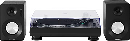 Image of Crosley KT100BT-BK Record Player with S100 Speakers, Black