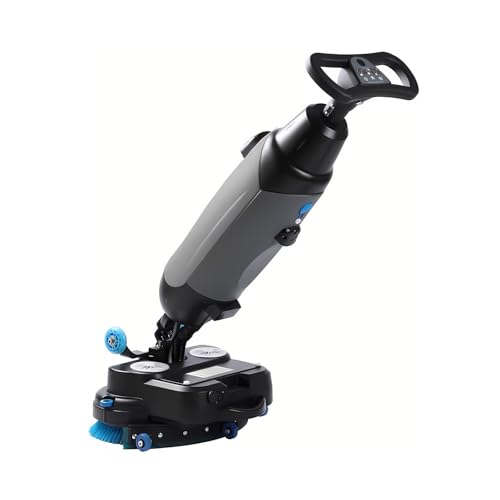 Lissontine Mini Fregadora de Suelos Portátil, Fregadora Eléctrica, Limpieza Húmeda y Seca, Doble Depósito de Agua, Mopa Eléctrica, Limpieza Profesional para Locales Comerciales Grey